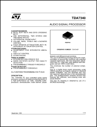 TDA7340P datasheet: AUDIO SIGNAL PROCESSOR TDA7340P