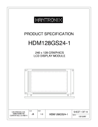 HDM128GS24Y-1 datasheet: 240 x 128 GRAPHICS LCD DISPLAY MODULE HDM128GS24Y-1