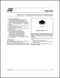 TDA7342 datasheet: DIGITALLY CONTROLLED AUDIO PROCESSOR TDA7342