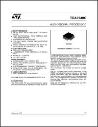 TDA7340G datasheet: AUDIO SIGNAL PROCESSOR TDA7340G