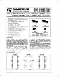 M74HC4351 datasheet: SINGLE 8 CHANNEL, DUAL 4 CHANNEL, TRIPLE 2 CHANNEL ANALOG MULTIPLEXER/DEMULTIPLEXER WITH ADDRESS LAT M74HC4351