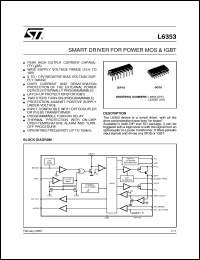 L6353 datasheet: SMART DRIVER FOR POWER MOS & IGBT L6353