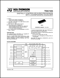 TDA7435D datasheet: DIGITALLY CONTROLLED AUDIO PROCESSOR WITH LOUDSPEAKERS EQUALIZER TDA7435D