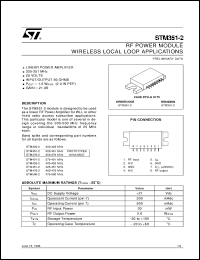 STM351-2 datasheet: RF POWER MODULE WIRELESS LOCAL LOOP APPLICATIONS STM351-2
