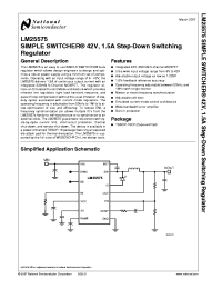 LM25575MHX datasheet: SIMPLE SWITCHER 42V, 1.5A Step-Down Switching Regulator LM25575MHX