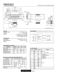 HDM16216H-S datasheet: 16 Character x 2 Lines, Very Small Size HDM16216H-S