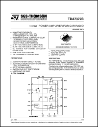 TDA7372B datasheet: 4 x 6W POWER AMPLIFIER FOR CAR RADIO TDA7372B