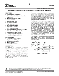 THS4508 datasheet: Wideband Fully Differential Amplifier THS4508