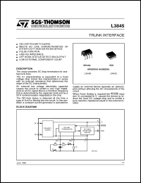 L3845B datasheet: TRUNK INTERFACE L3845B