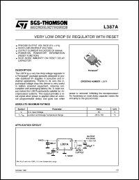 L387A datasheet: VERY LOW DROP 5V REGULATOR WITH RESET L387A