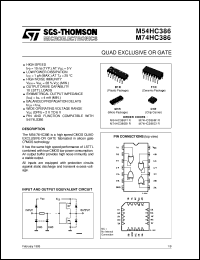 M74HC386 datasheet: QUAD EXCLUSIVE OR GATE M74HC386