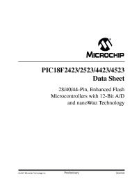 PIC18F2523
 datasheet: 28/40/44-Pin, Enhanced Flash Microcontrollers with 12-Bit A/D and nanoWatt Technology PIC18F2523
