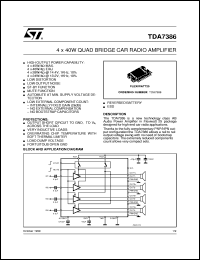TDA7386 datasheet: 4 X 40W QUAD BRIDGE CAR RADIO AMPLIFIER TDA7386