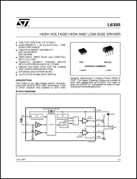 L6385D datasheet: HIGH-VOLTAGE HIGH AND LOW SIDE DRIVER L6385D