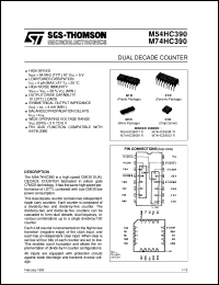 M74HC390 datasheet: DUAL DECADE COUNTER M74HC390