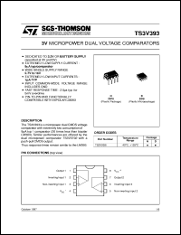 TS3V393 datasheet: 3V MICROPOWER DUAL CMOS VOLTAGE COMPARATOR TS3V393