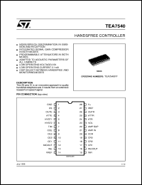 TEA7540FP datasheet: HANDSFREE CONTROLLER TEA7540FP