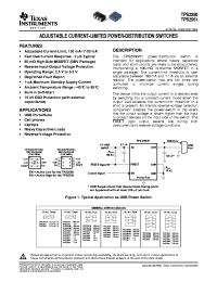 TPS2550 datasheet: Adjustable Current-Limited Power-Distribution Switch TPS2550