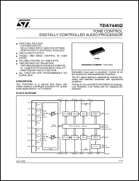 TDA7440D datasheet: TONE CONTROL DIGITALLY CONTROLLED AUDIO PROCESSOR TDA7440D