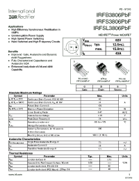 IRFS3806PBF
 datasheet: 60V Single N-Channel HEXFET Power MOSFET IRFS3806PBF
