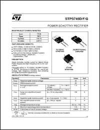 STPS745D datasheet: POWER SCHOTTKY RECTIFIER STPS745D