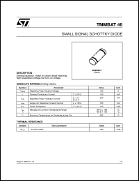 TMMBAT46 datasheet: SMALL SIGNAL SCHOTTKY DIODE TMMBAT46