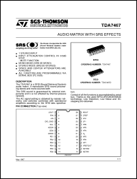 TDA7467 datasheet: AUDIO MATRIX WITH SRS EFFECTS TDA7467