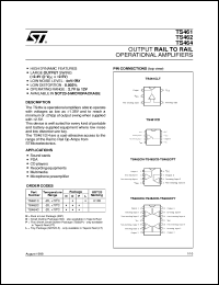 TS462IN datasheet: OUTPUT RAIL TO RAIL OP-AMPS TS462IN
