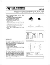 UA748C datasheet: PRECISION SINGLE BIPOLAR OP-AMPS UA748C
