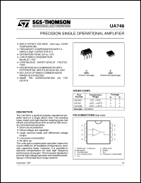 UA748CN datasheet: PRECISION SINGLE BIPOLAR OP-AMPS UA748CN