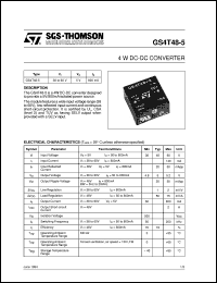 GS4T48-5 datasheet: 4 W DC-DC CONVERTER GS4T48-5