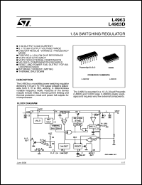 L4963D datasheet: 1.5A SWITCHING REGULATOR L4963D