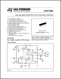 TDA7496L datasheet: 2W+2W AMPLIFIER WITH DC VOLUME CONTROL TDA7496L