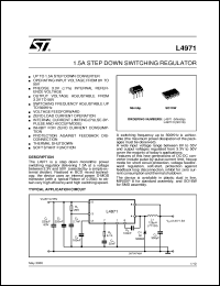 L4971 datasheet: 1.5A STEP DOWN SWITCHING REGULATOR L4971