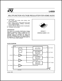 L4959 datasheet: MULTIFUNCTION VOLTAGE REGULATOR FOR HOME AUDIO L4959