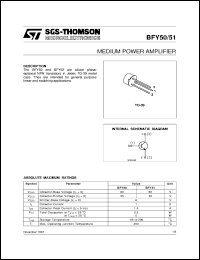 BFY50 datasheet: MEDIUM POWER AMPLIFIERS BFY50