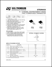 STB5NA50 datasheet: N-CHANNEL ENHANCEMENT FAST MODE POWER MOS TRANSISTOR STB5NA50