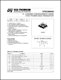 STE53NA50 datasheet: N-CHANNEL ENHANCEMENT MODE FAST POWER MOS TRANSISTOR STE53NA50