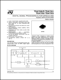 TDA7550 datasheet: DIGITAL SIGNAL PROCESSING IC FOR SPEECH AND AUDIO APPLICATION TDA7550