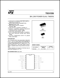 TS3V556IN datasheet: 3V LOW POWER DUAL CMOS TIMER TS3V556IN