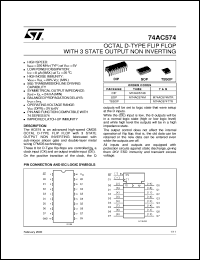 74AC574 datasheet: OCTAL D-TYPE FLIP FLOP WITH 3-STATE OUTPUT NON INVERTING 74AC574