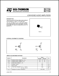 BCY59 datasheet: LOW NOISE AUDIO AMPLIFIERS BCY59