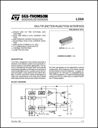 L584 datasheet: MULTIFUNCTION INJECTION INTERFACE L584