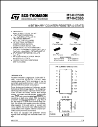M74HC590 datasheet: 8 BIT BINARY COUNTER REGISTER (3 STATE) M74HC590