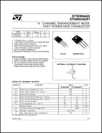 STW8NA60 datasheet: N-CHANNEL ENHANCEMENT MODE FAST POWER MOS TRANSISTORS STW8NA60