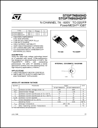 STGP7NB60HDFP datasheet: N-CHANNEL 7A - 600V TO-220/TO-220FP POWERMESH IGBT STGP7NB60HDFP