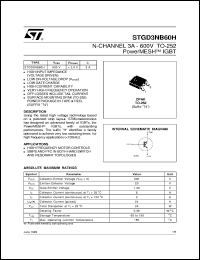 STGD3NB60H datasheet: N-CHANNEL 3A - 600V TO-252 POWERMESH IGBT STGD3NB60H
