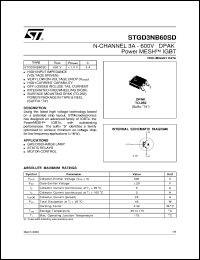 STGD3NB60SD datasheet: N-CHANNEL 3A - 600V DPAK POWERMESH IGBT STGD3NB60SD
