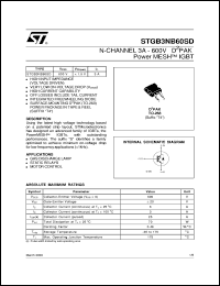 STGB3NB60SD datasheet: N-CHANNEL 3A - 600V TO263 POWERMESH IGBT STGB3NB60SD