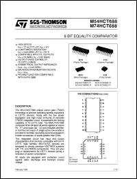 M74HCT688 datasheet: 8 BIT EQUALITY COMPARATOR M74HCT688